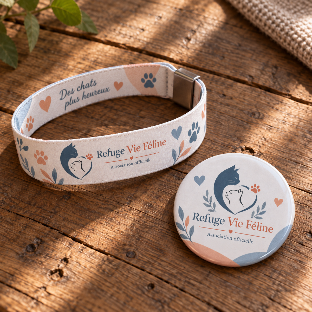 Bracelet et badge du refuge offert